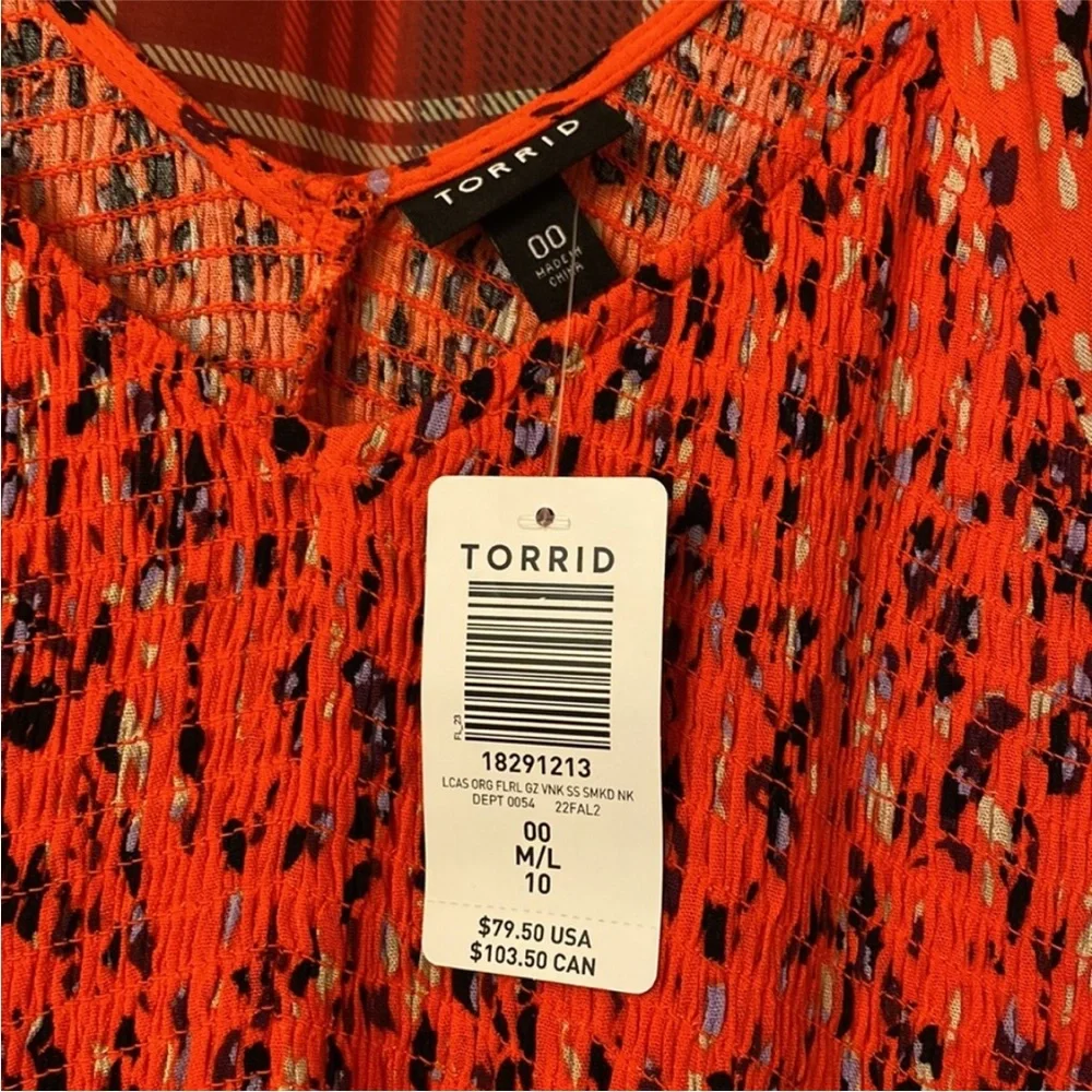 NWT TORRID MIDI GAUZE SMOCKED
SKATER DRESS 00x - Picture 8 of 8